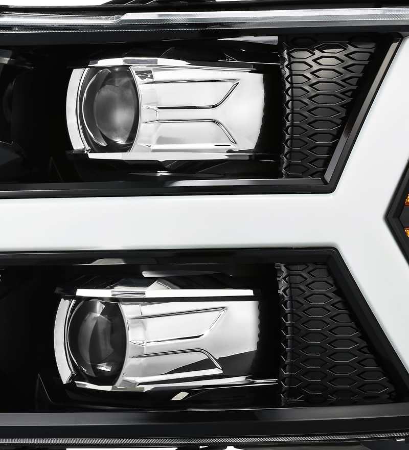 AlphaRex 07-13 Chevrolet Silverado LUXX-Series LED Projector Headlights Jet Black