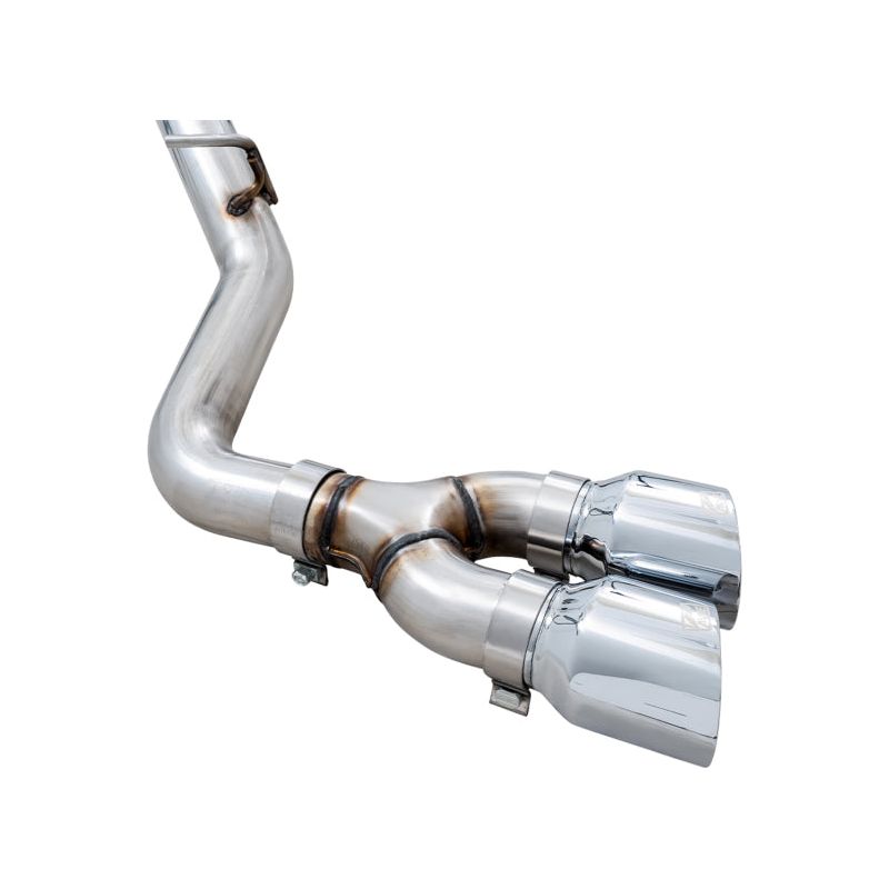 AWE Tuning 4th Gen GM 1500 5.3L 0FG Catback Dual Side Exit (Flat Bumper) - Chrome Tips