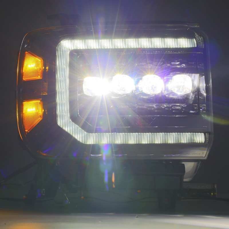 AlphaRex 14-18 GMC Sierra NOVA-Series LED Projector Headlights Alpha-Black