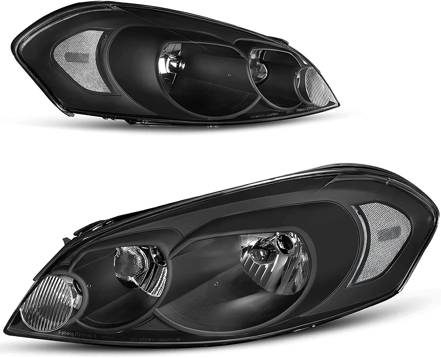 Autosaver88 Headlight Assembly Compatible With 20062013 Chevy Impala 06 07 Monte Carlo Replacement Headlamp Driving Light Black Housing Reflector Clear Lens 25958359 25958360 A Oe