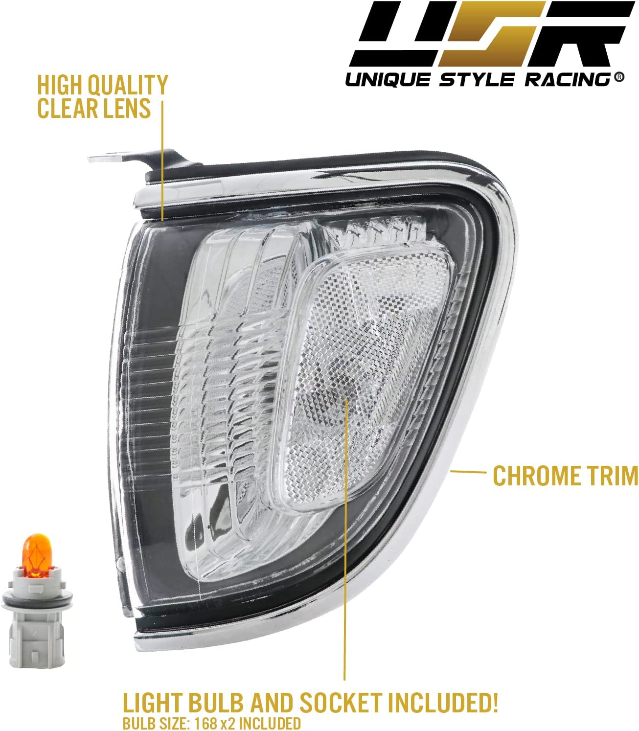 2001-2004 Toyota Tacoma Clear Chrome Front Turn Signals