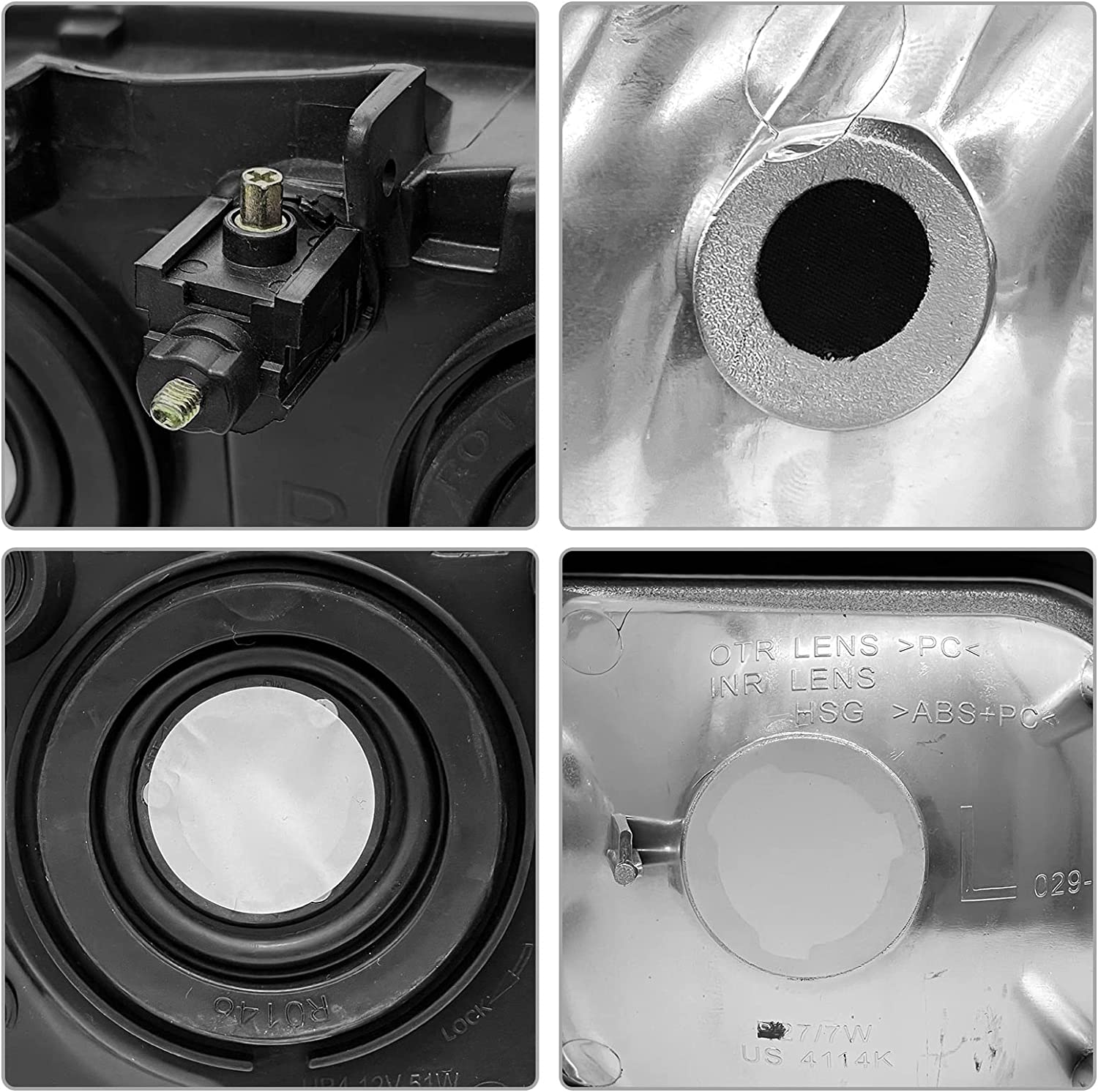 Adcarlights 20032006 Silverado Headlight Assembly For Chevy Avalanche 150025003500 Clear Chrome Lens With Amber Reflector Replacement Left And Right