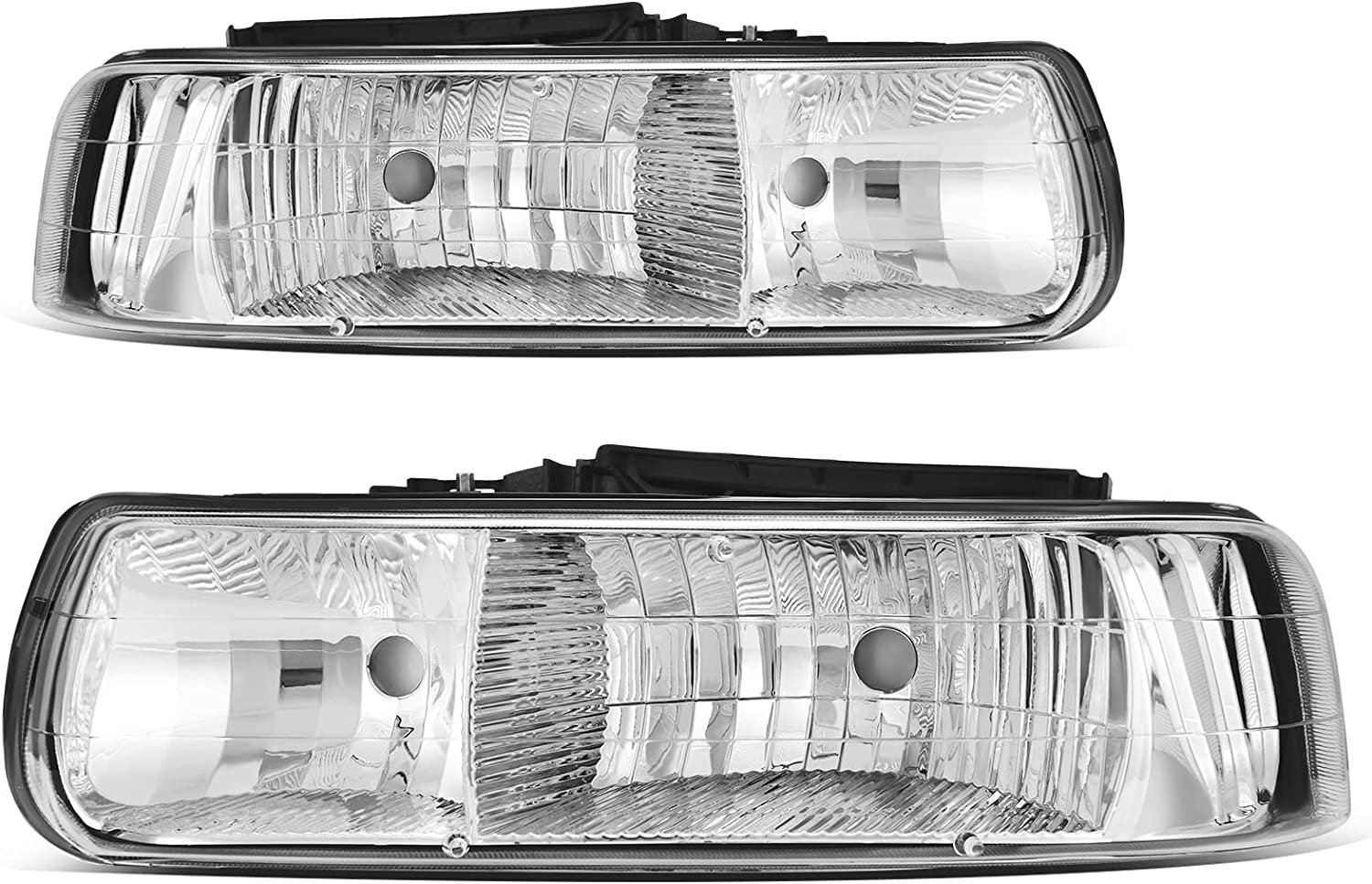 Autosaver88 Headlights Assembly Compatible With 19992002 Chevrolet Silverado 20012002 1500 2500 1500hd 2500hd 3500 20002006 Tahoe Suburban Lights In Bumpers