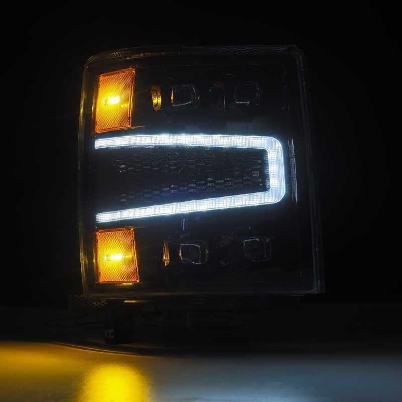 AlphaRex 14-15 Chevrolet Silverado NOVA-Series LED Projector Headlights Alpha-Black