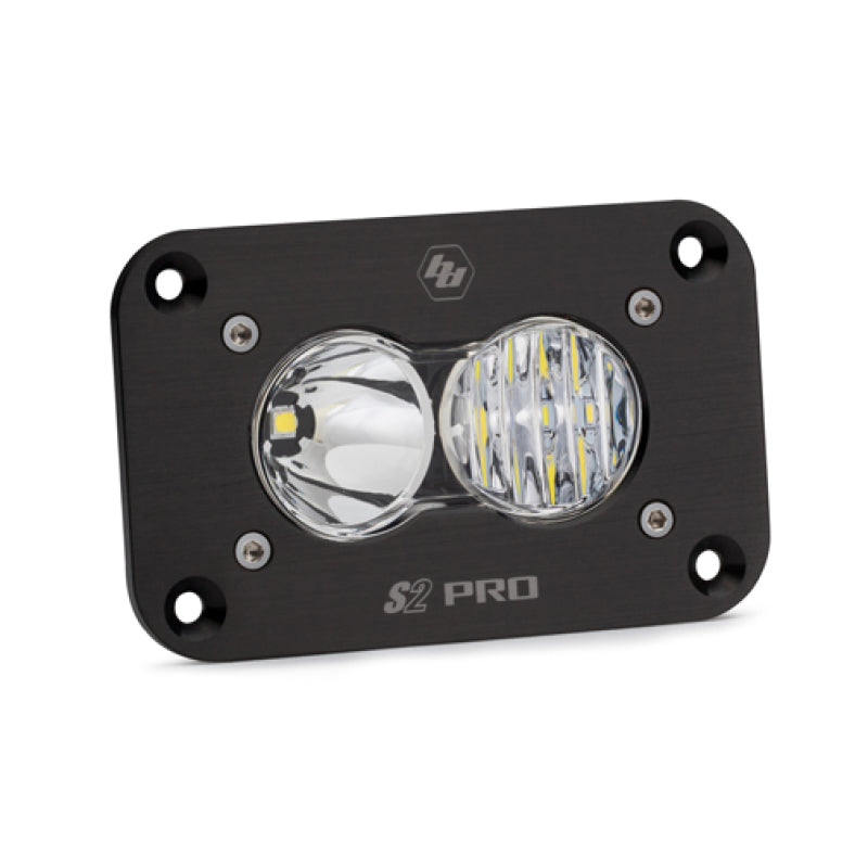 Baja Designs S2 Pro Black Flush Mount LED Auxiliary Light Pod - Driving Combo - Clear