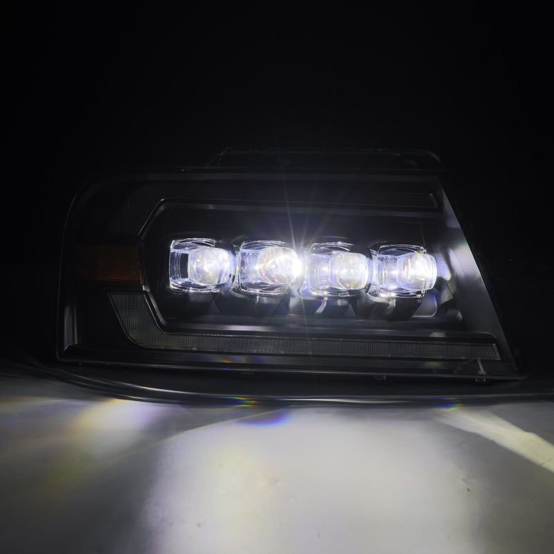 AlphaRex 04-08 Ford F150 / 06-08 Lincoln Mark LT NOVA-Series LED Projector Headlights Black