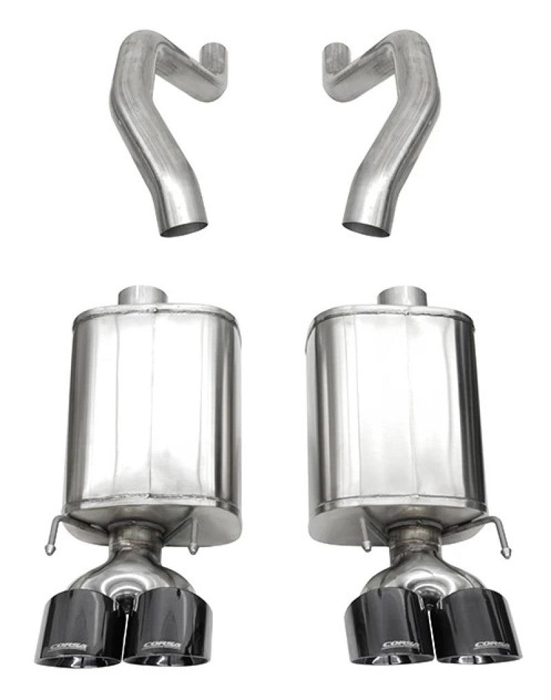 Corsa 06-13 Chevy Corvette C6 Z06 7.0L / 09-13 ZR1 6.2L Black PVD AxleBack Exhaust w/4.5in Twin Tips 21077BLK