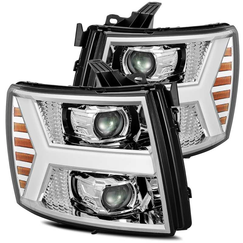 AlphaRex 07-13 07-13 Chevrolet Silverado PRO-Series Halogen Projector Headlights Chrome