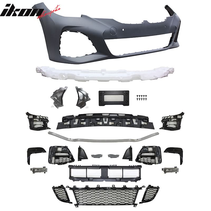 2019-2022 BMW G20 Sedan M-Tech Black Front Rear Bumper Side Skirts