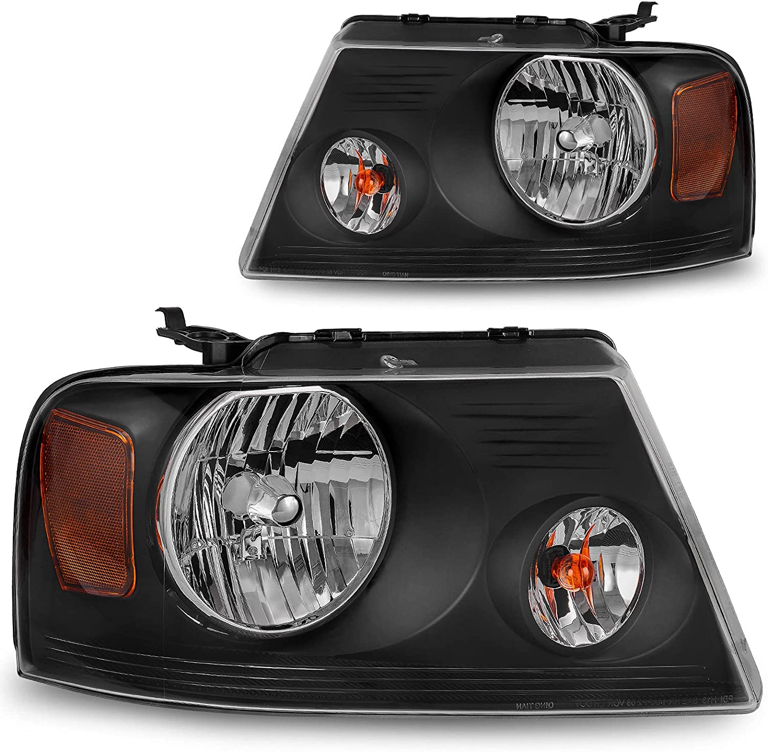 2004-2008 Ford F150 Black Housing Amber Reflector Clear Lens Oe Replacement