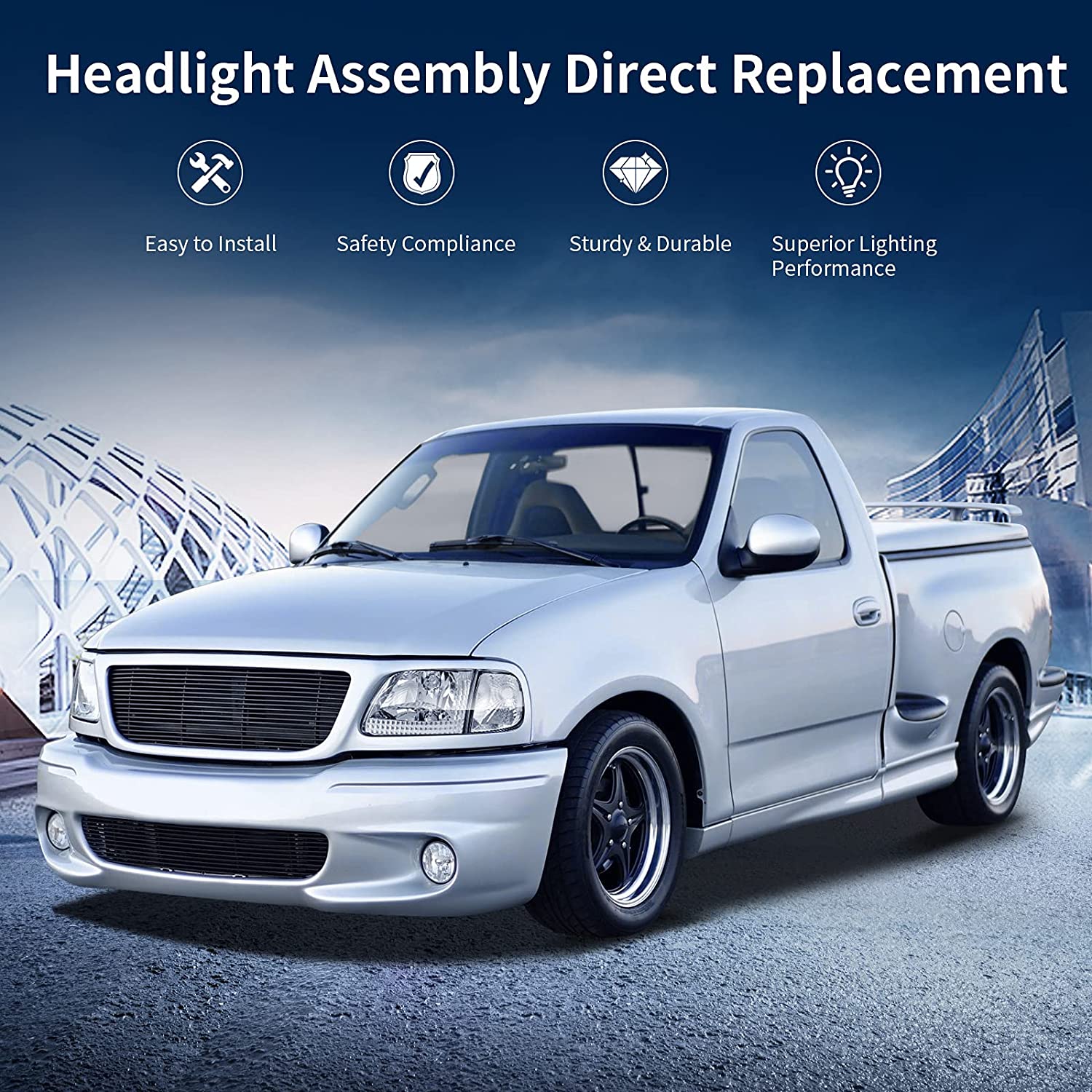 Headlight Assembly Replacement Fits 9703 Ford F1509702 Expedition Pickup