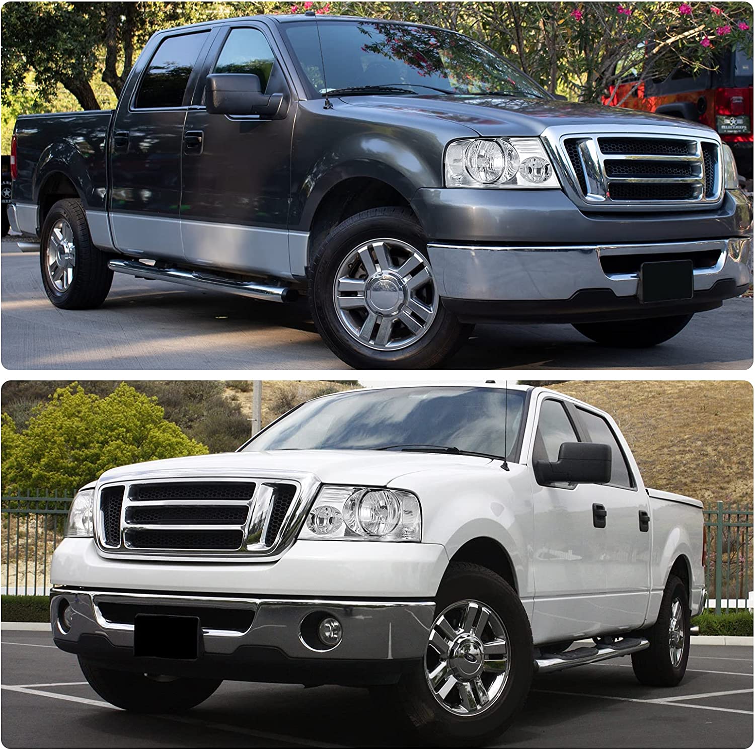 2004-2008 Ford F150 Headlights Chrome Housing Reflector