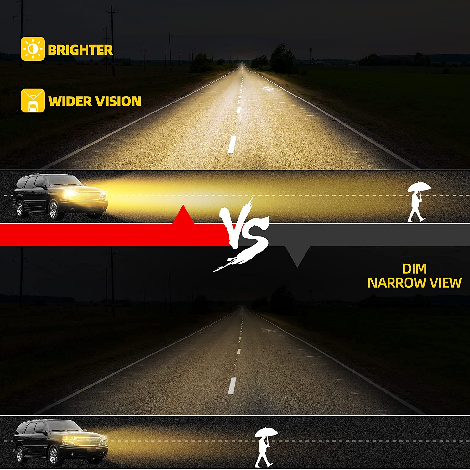 2004-2008 Ford F150 Black Housing With LED Drl