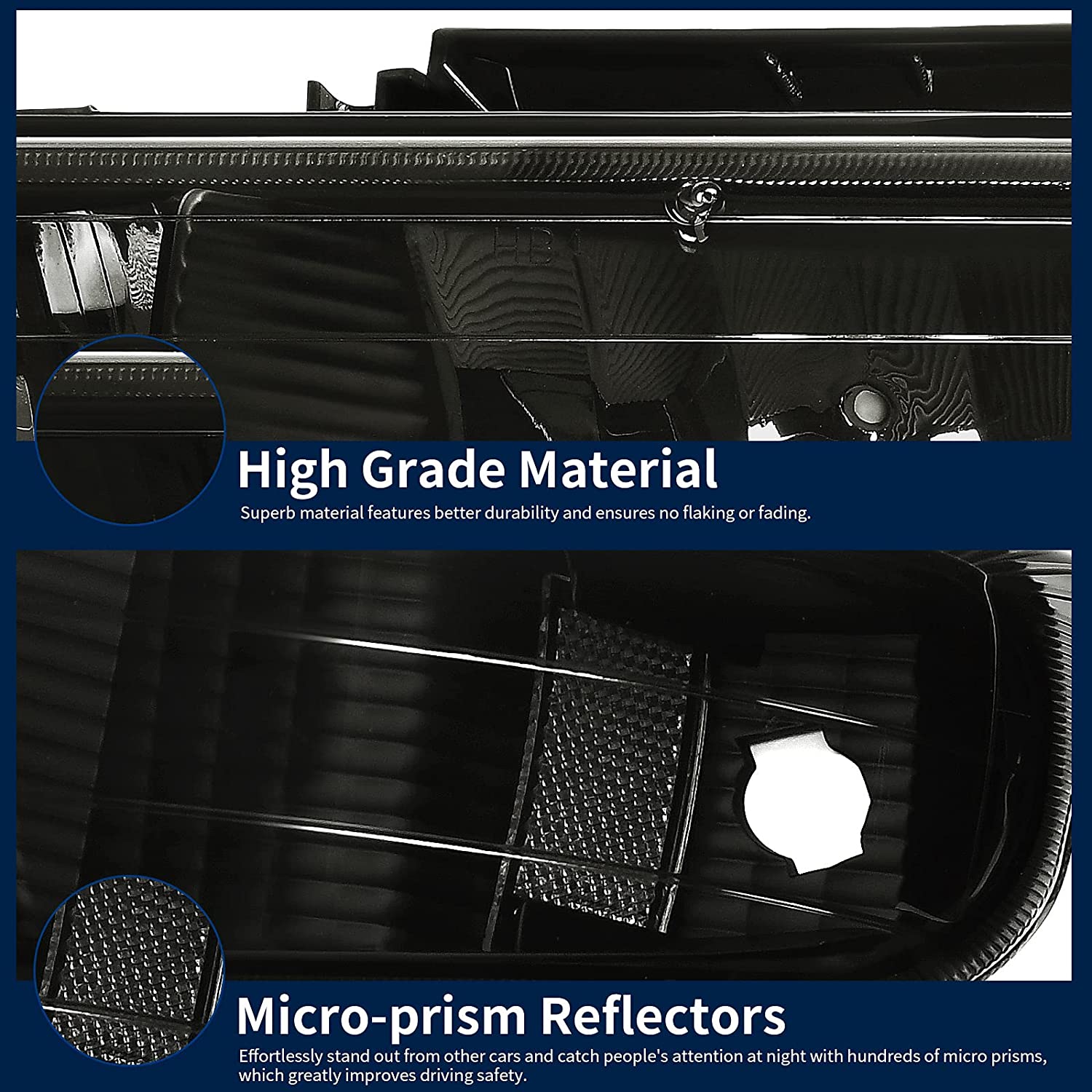 Autosaver88 Headlights Assembly Compatible With 19992002 Chevy Silverado 20002006 Tahoe Suburban Headlamp Bumper Lights Smoke Lens Reflector