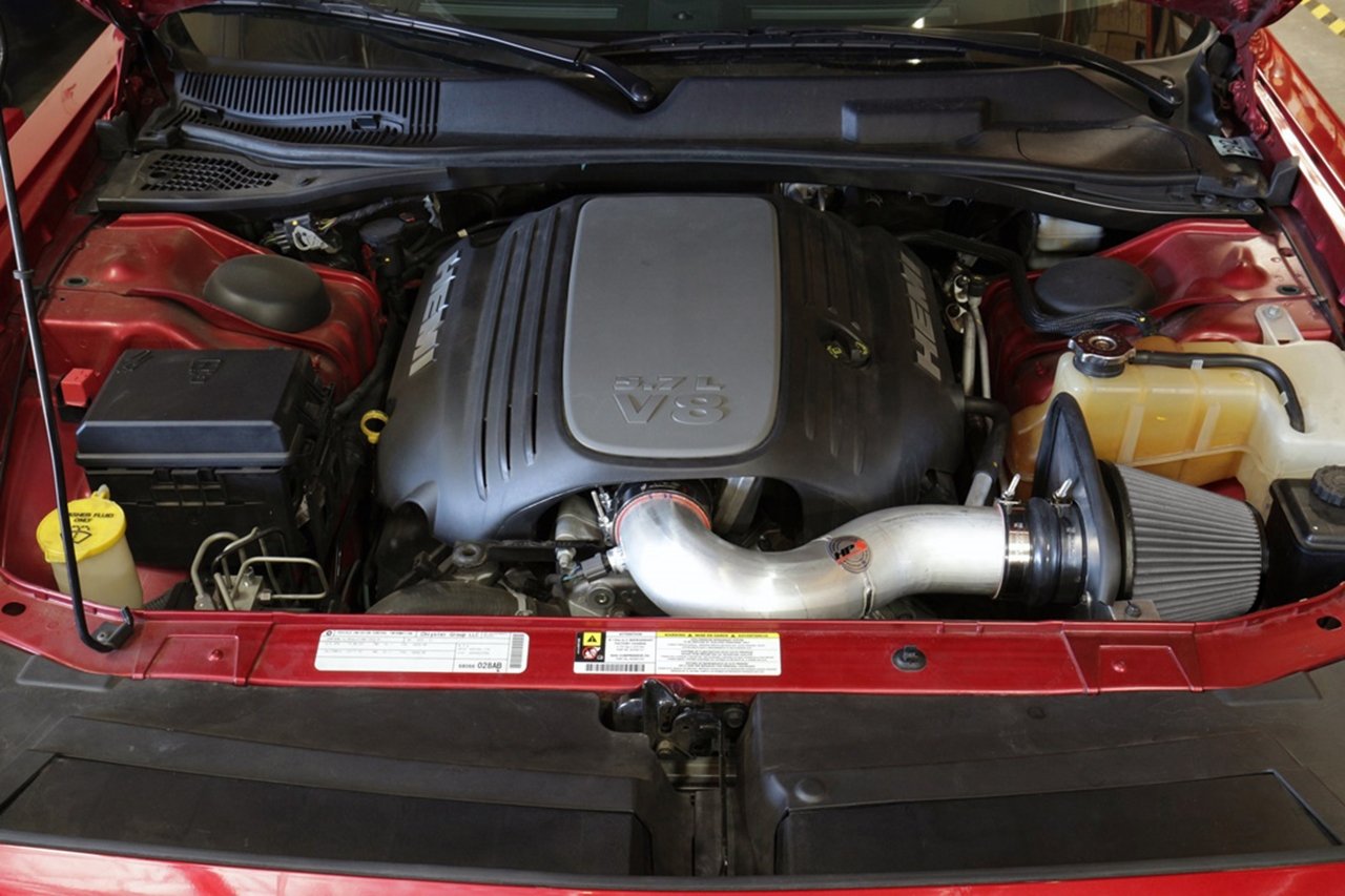 HPS Shortram Air Intake Kit 2005-2008 Dodge Magnum 5.7L V8, Includes Heat Shield, Black