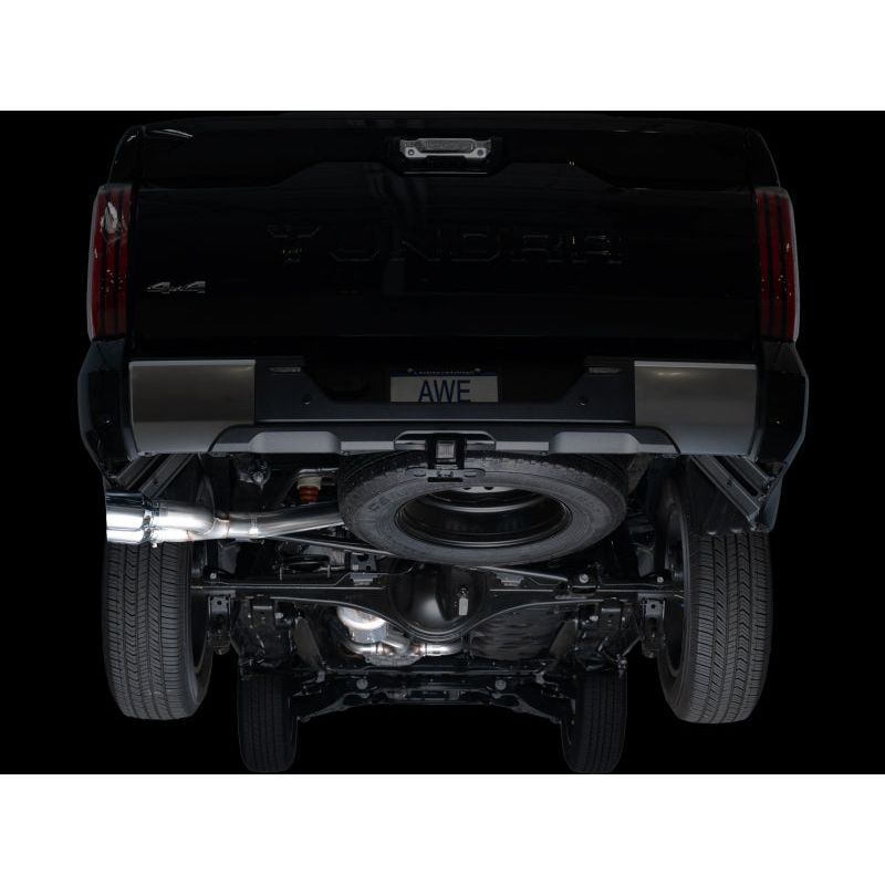 AWE 0FG Exhaust for 3rd Gen Toyota Tundra - Dual Chrome Silver Tips