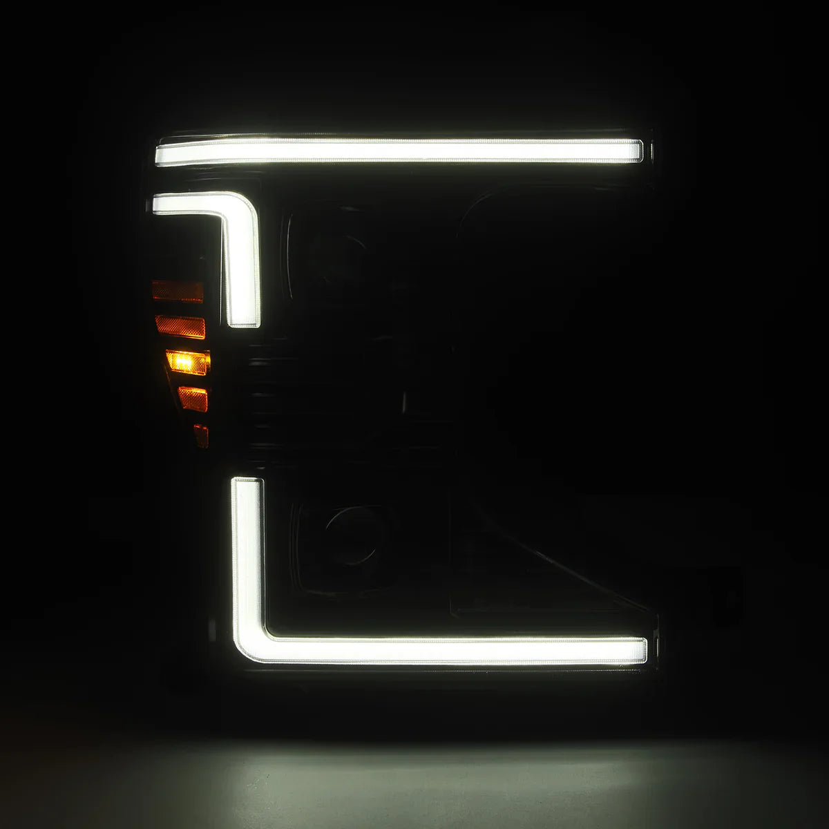 AlphaRex 20-22 Ford Super Duty LUXX-Series LED Projector Headlights Black