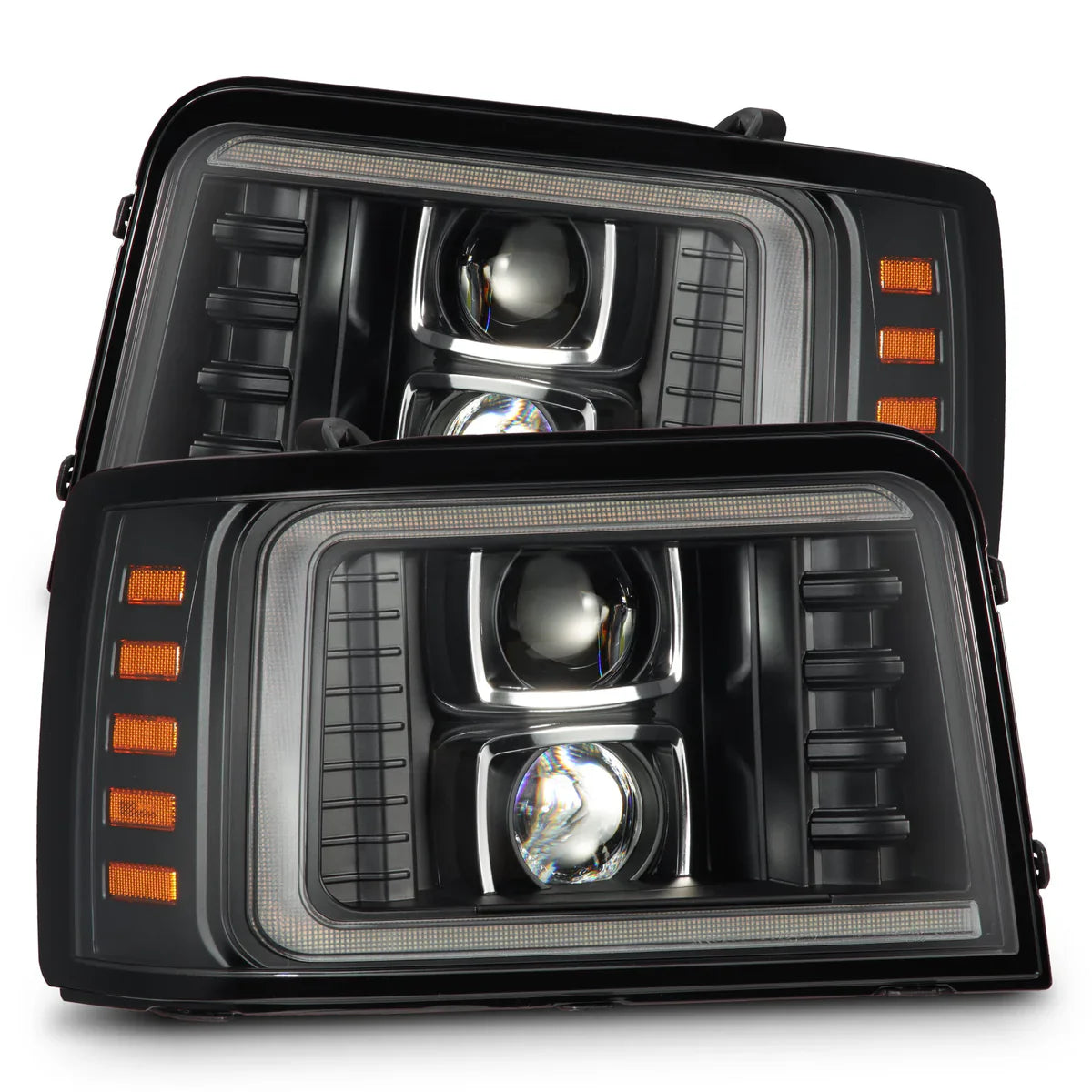 AlphaRex 92-96 Ford F-Series/Bronco LUXX-Series LED Projector Headlights Black
