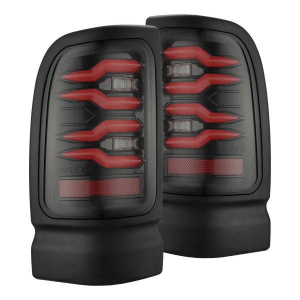 AlphaRex 94-01 Dodge Ram 1500/94-02 Ram 2500/3500 LUXX-Series LED Tail Lights Black Red