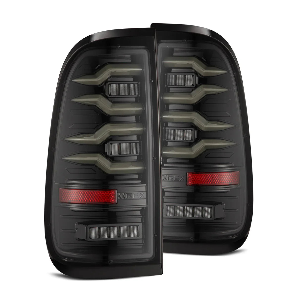 AlphaRex 99-16 Ford Super Duty / 97-03 F150 LUXX-Series LED Tail Lights Alpha-Black