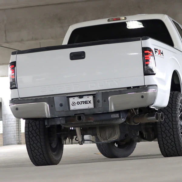 AlphaRex 99-16 Ford Super Duty / 97-03 F150 LUXX-Series LED Tail Lights Black Red