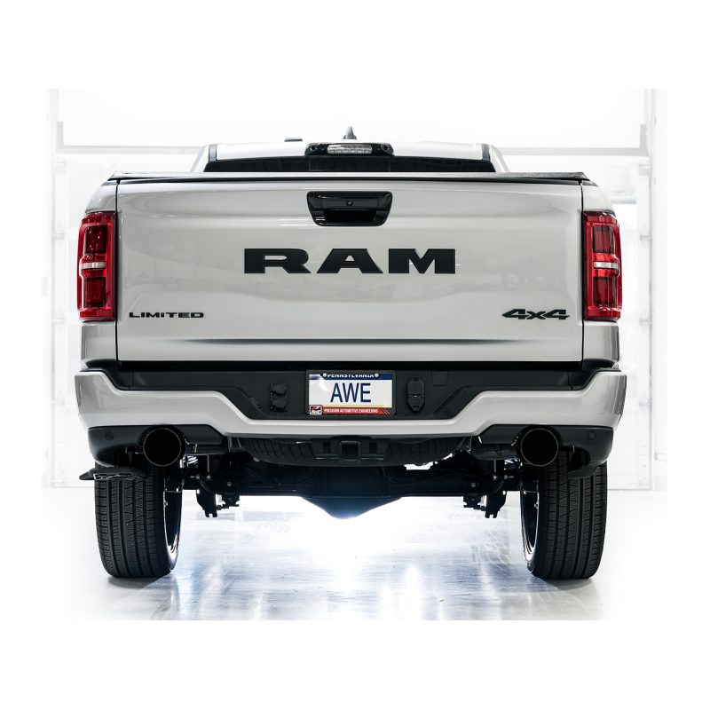 AWE 25+ RAM 1500 3.0TT 0FG Catback Touring Exhaust - Diamond Black Tips