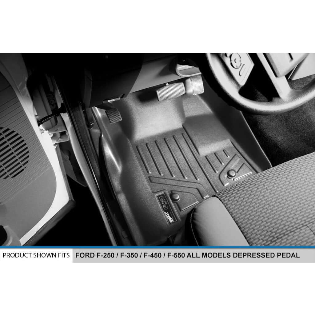 SMARTLINER Custom Fit Floor Liners For 2011-2012 Ford F-250/F-350/F-450 Super Duty Crew Cab with Depressed Drivers Side Pedal