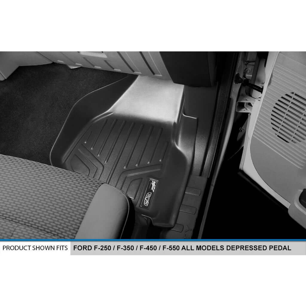 SMARTLINER Custom Fit Floor Liners For 2011-2012 Ford F-250/F-350/F-450 Super Duty Crew Cab with Depressed Drivers Side Pedal