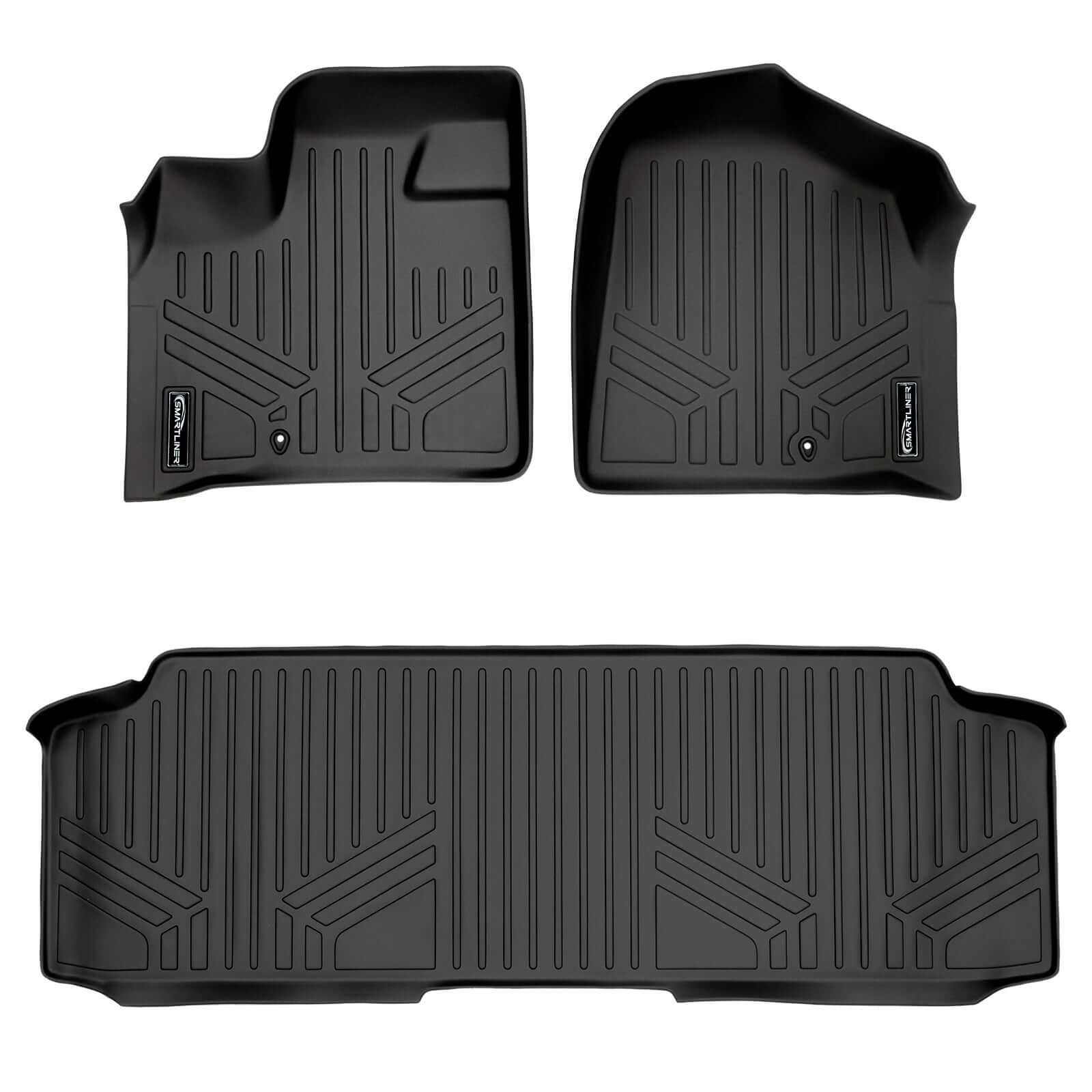 SMARTLINER Custom Fit Floor Liners For 2013-2020 Dodge Grand Caravan with Second Row Bench Seats and 1st Row Super Console
