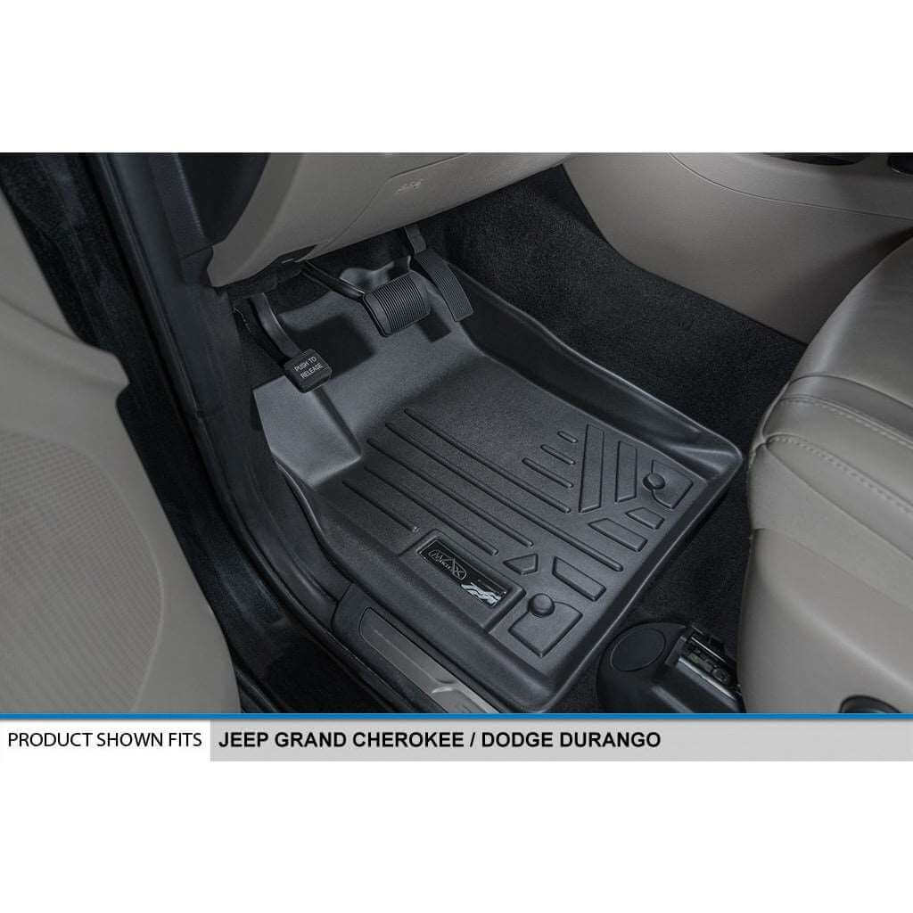 Smart Trim™ Custom Fit Floor Liners For 13-16 Durango with 1st Row Dual Floor Hooks & 2nd Row Bucket Seats
