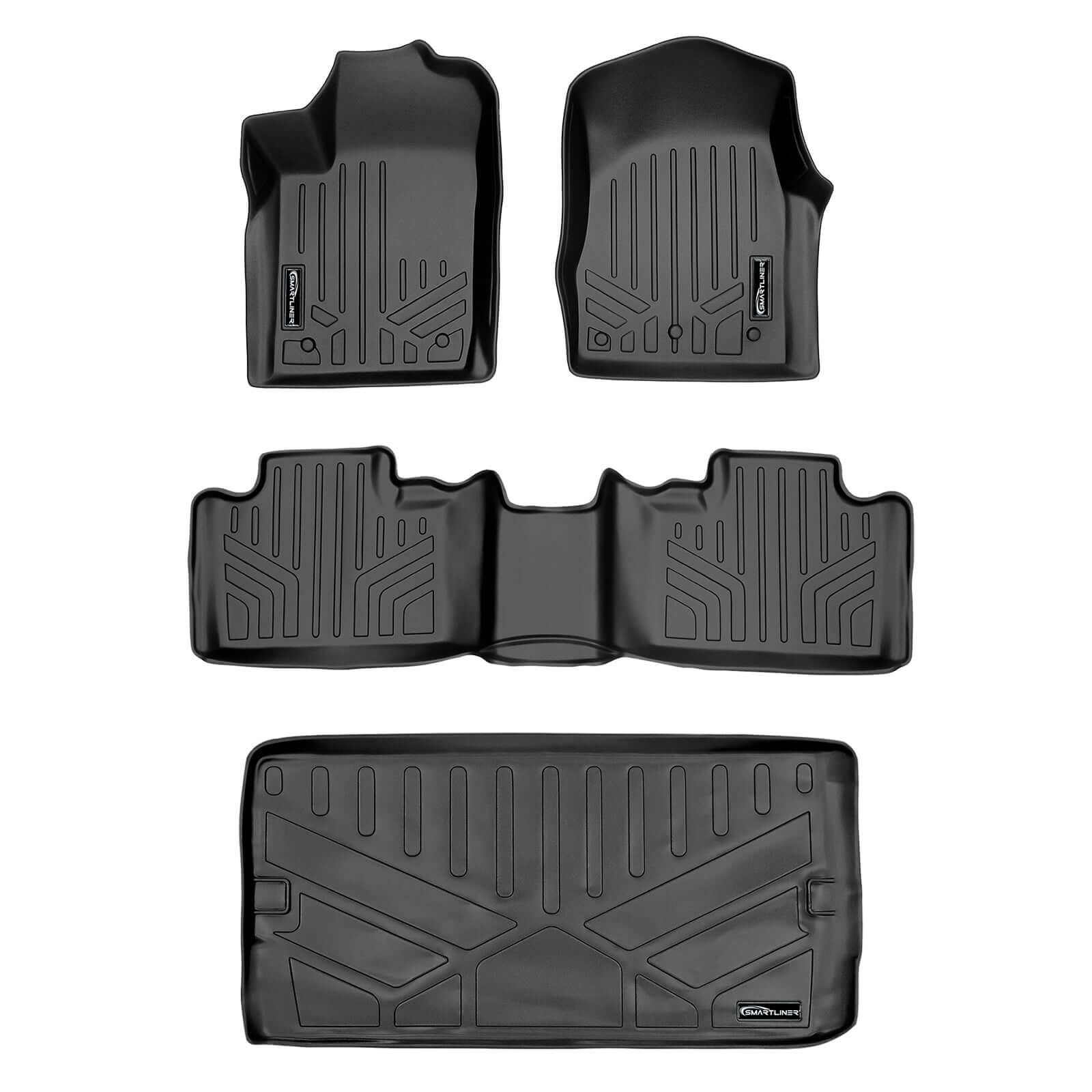 Smart Trim™ Floor Liners For 2013-16 Durango with 1st Row Dual Floor Hooks & 2nd Row Bench Seat