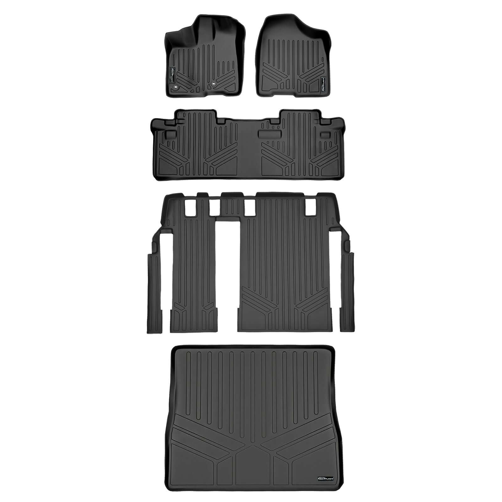 SMARTLINER Custom Fit Floor Liners For 2013-2020 Toyota Sienna (8 Passenger Model)