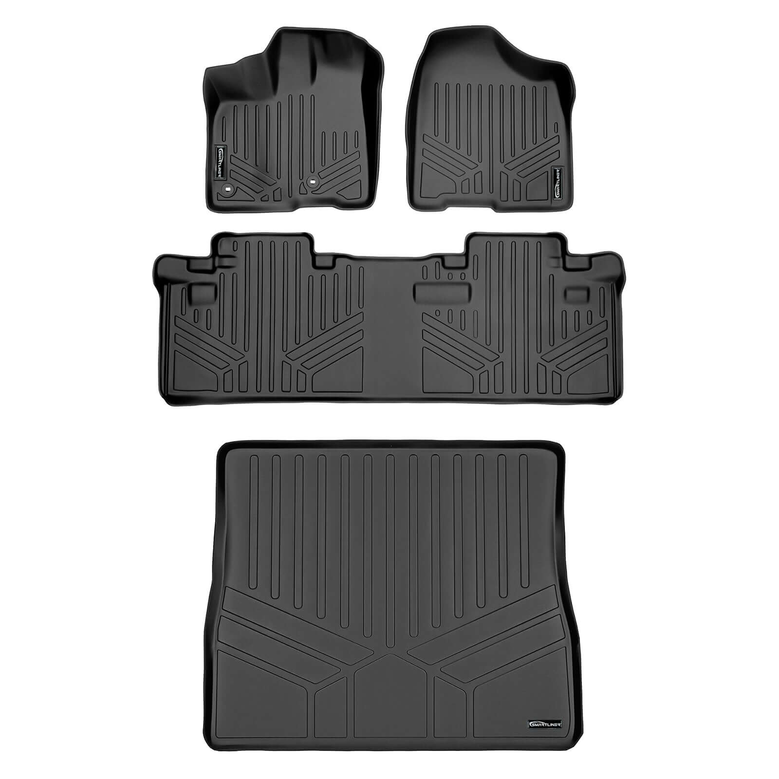 SMARTLINER Custom Fit Floor Liners For 2013-2020 Toyota Sienna (8 Passenger Model)