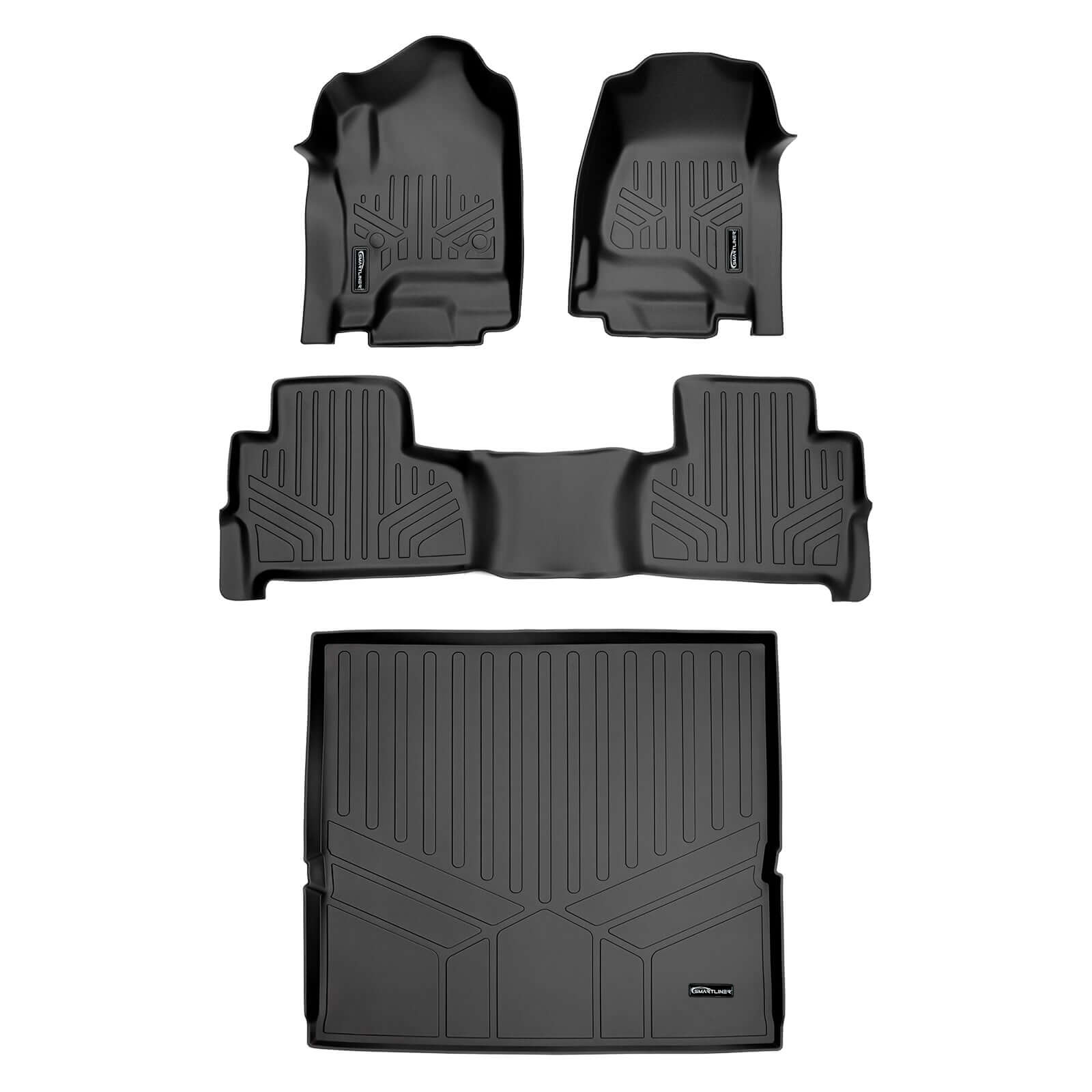 Smart Trim™ Custom Fit Floor Liners For 2015-2020 Chevrolet Tahoe / GMC Yukon With 2nd Row Bucket Seats