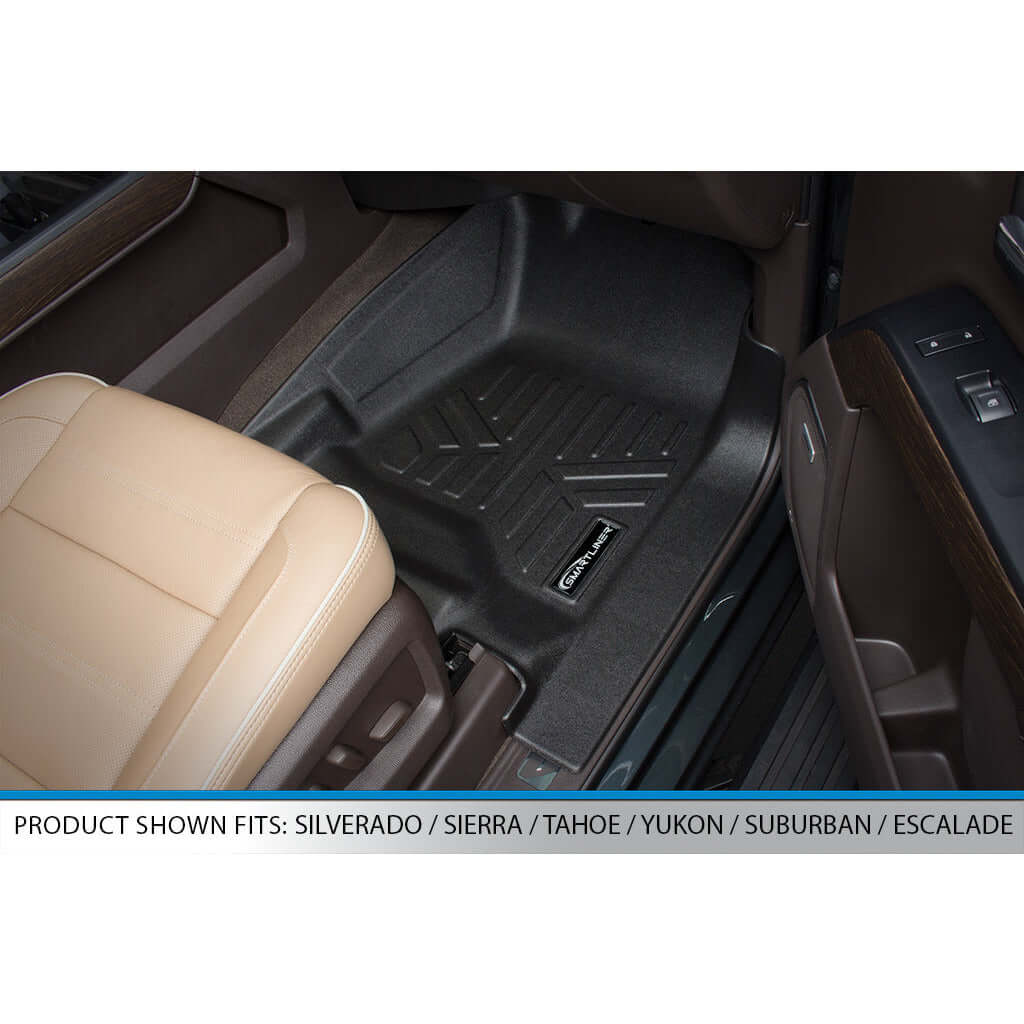 SMARTLINER Custom Fit Floor Liners For 2014-2018 Silverado/Sierra 1500 - 2015-2021 2500/3500 HD