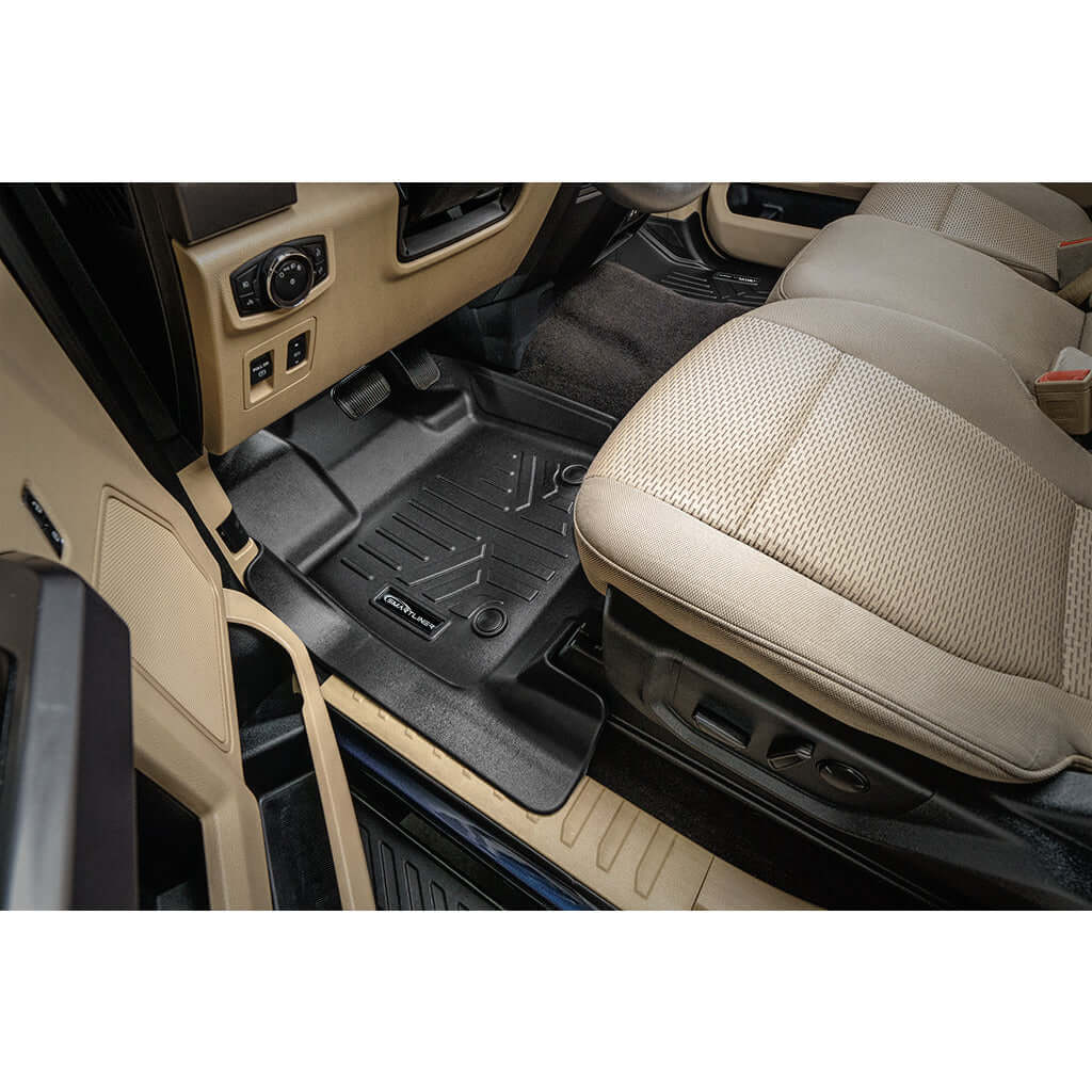 SmartCoverage™ Floor Liners For 2015-2026 Ford F-150 (1st Row Bucket) & OEM 2nd Row Under Seat Storage