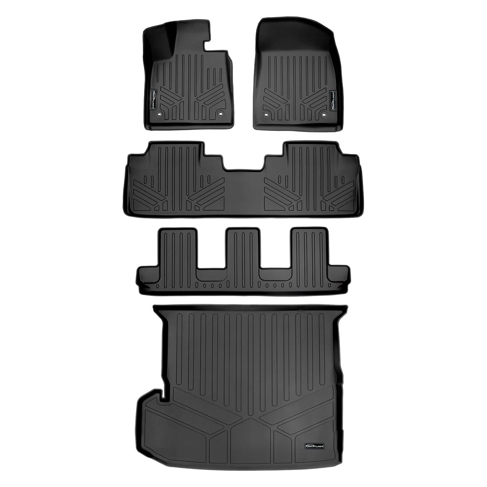 SMARTLINER Custom Fit Floor Liners For 2018-2022 Lexus RXL Hybrid (7 Passenger)