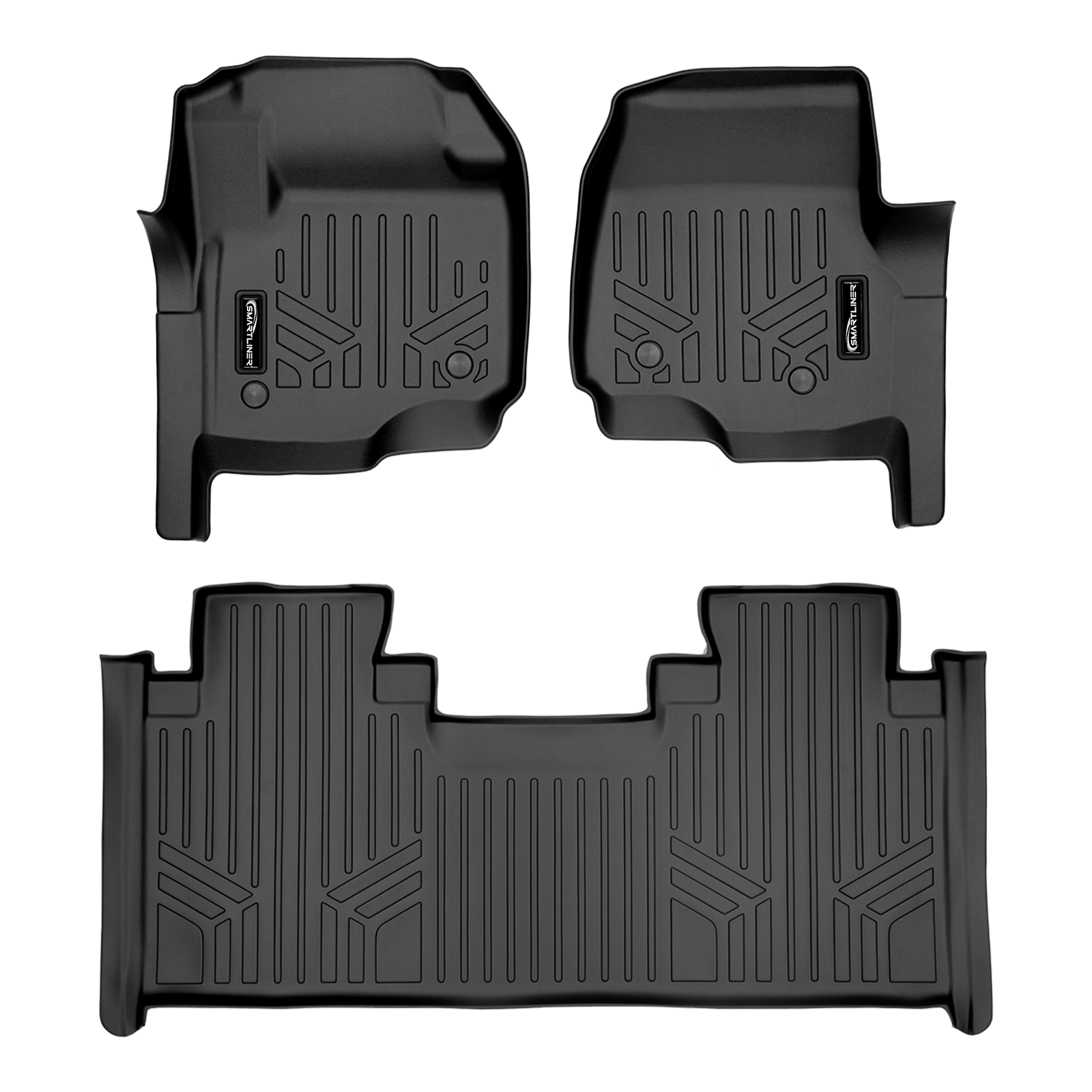 SMARTLINER Custom Fit Floor Liners For 2017-2025 Ford F-250|F-350 SuperCab with 1st Row Bench Seat with Vinyl Flooring | No OTH