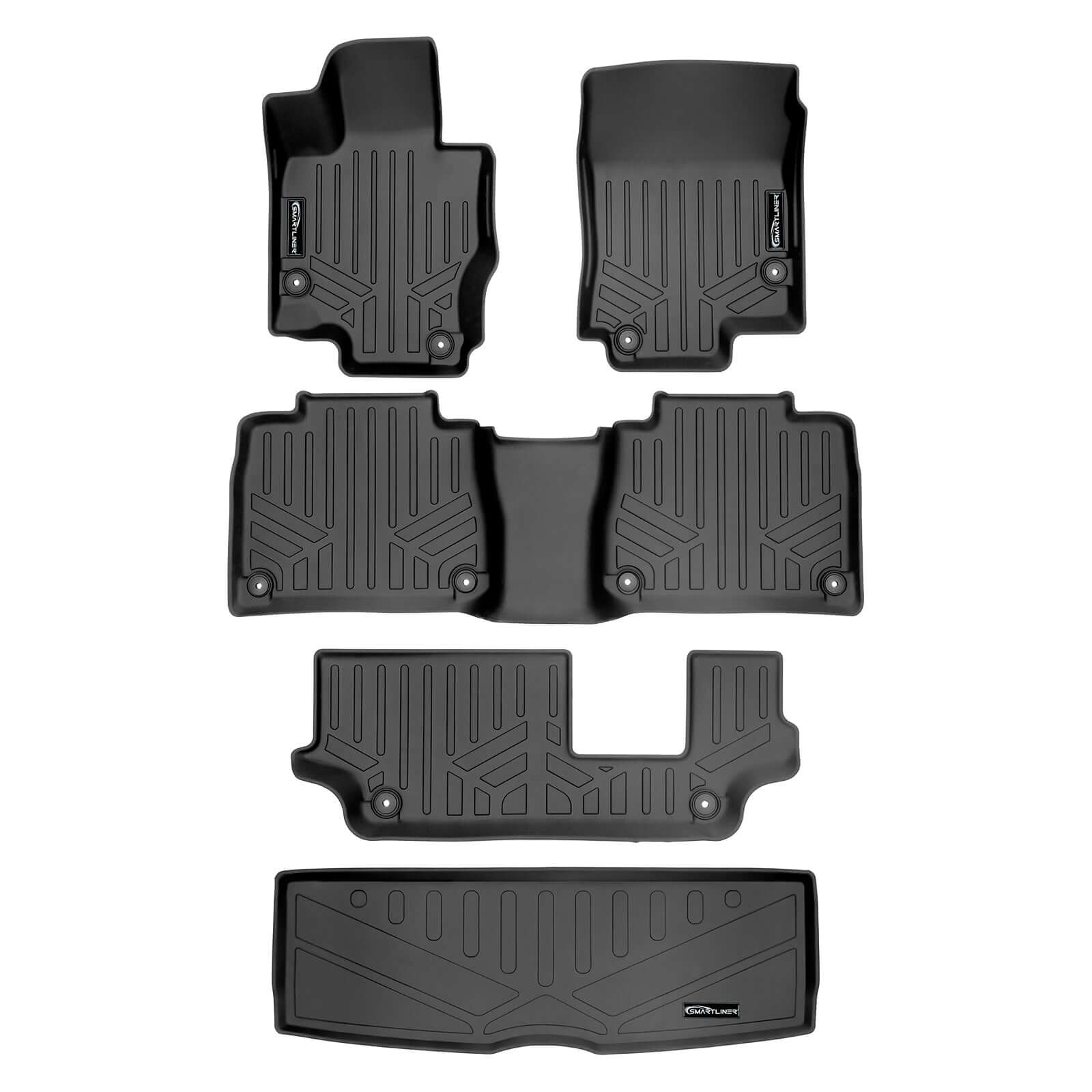 SMARTLINER Custom Fit Floor Liners For 2020-2025 Mercedes-Benz GLE-Class 7/8 Passenger