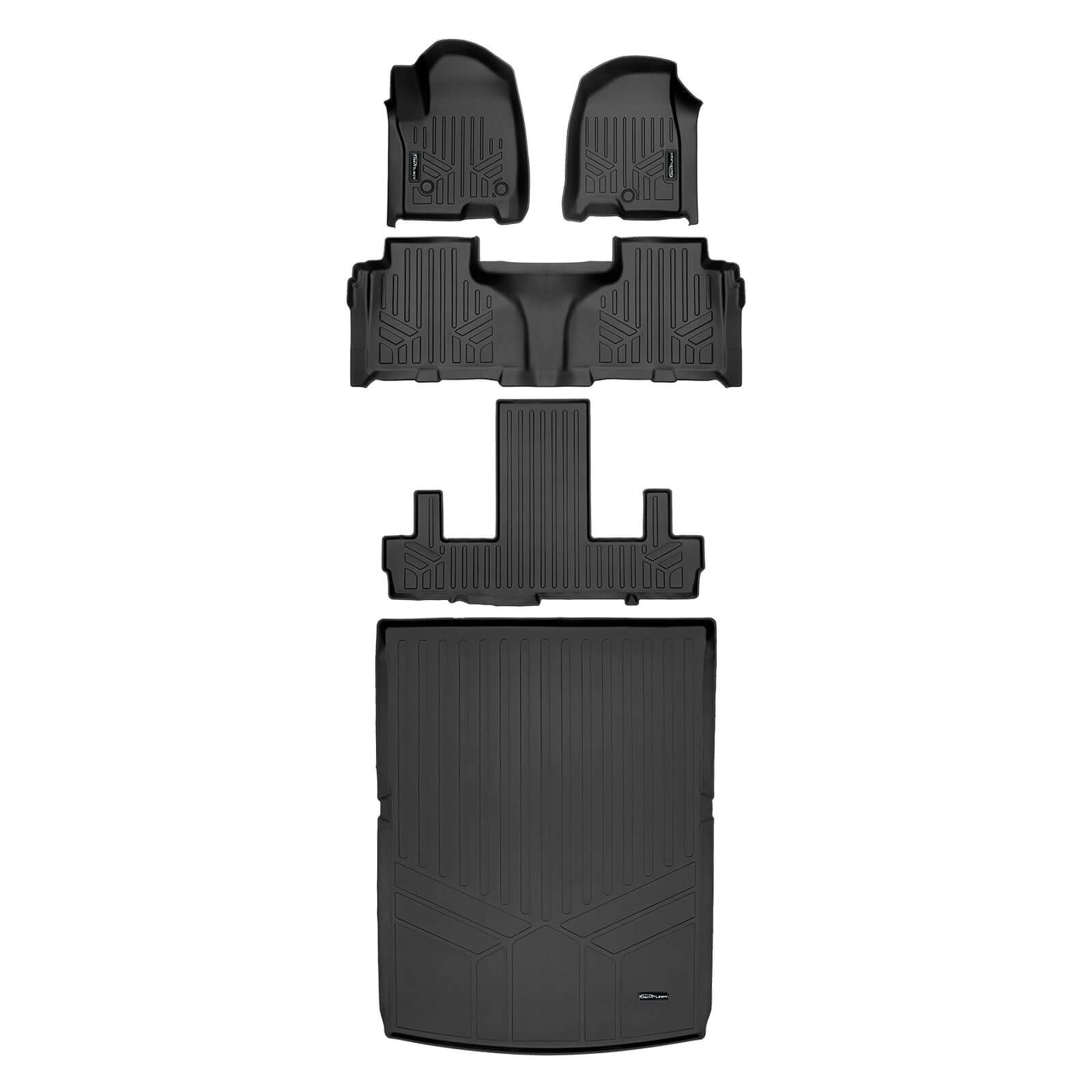 SMARTLINER Custom Fit Floor Liners For 2021-2025 Chevrolet Suburban with 2nd Row Bucket Seats