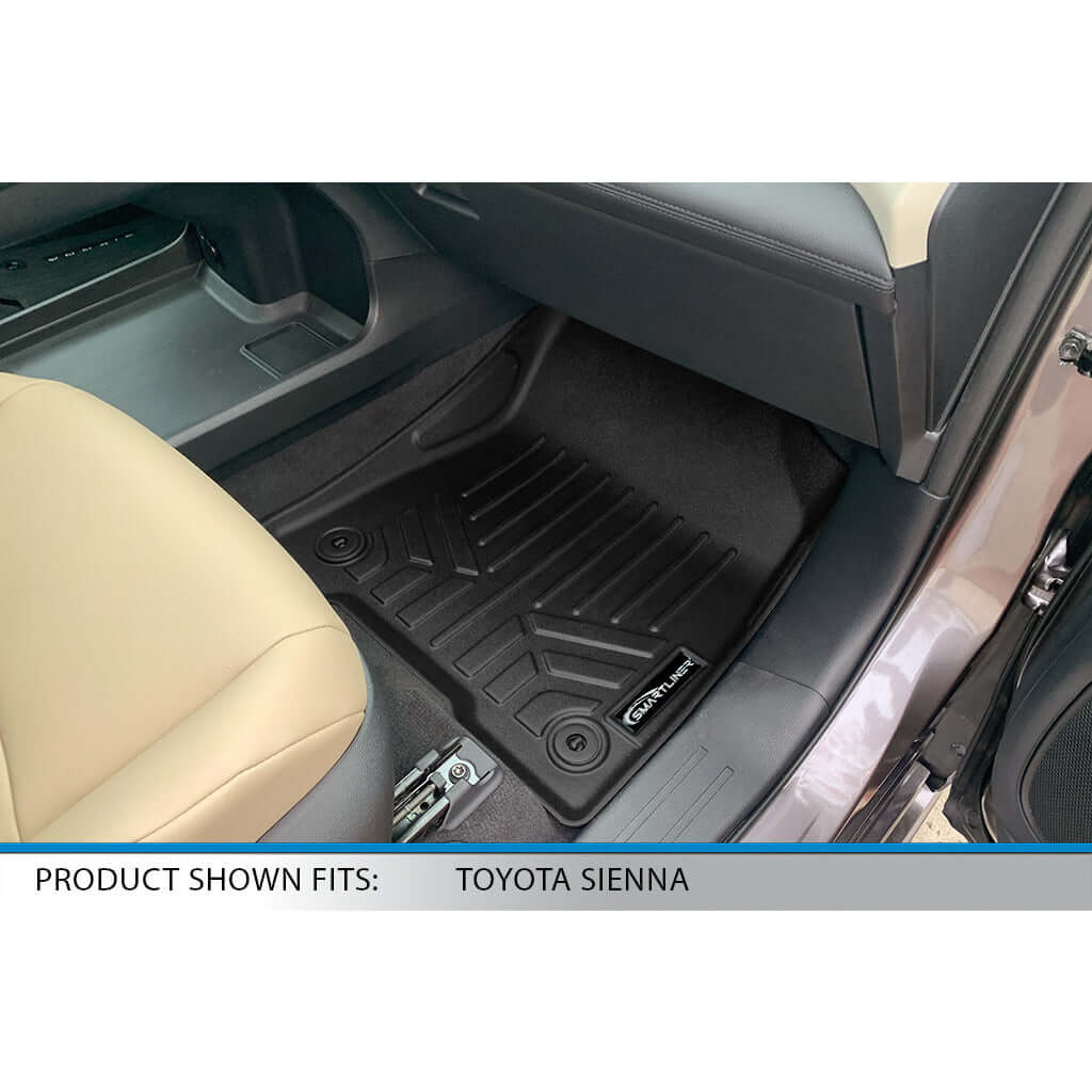 SMARTLINER Custom Fit Floor Liners For 2021-2025 Toyota Sienna with 2nd Row Bucket Seats no Spare Tire