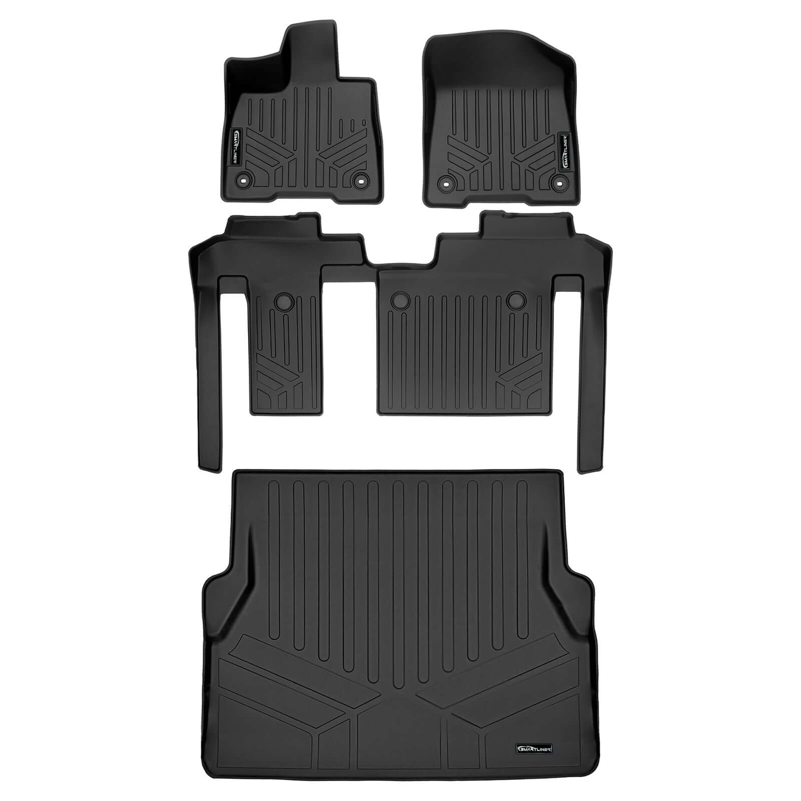 SMARTLINER Custom Fit Floor Liners For 2021-2026 Toyota Sienna with 2nd Row Bench Seat no Spare Tire