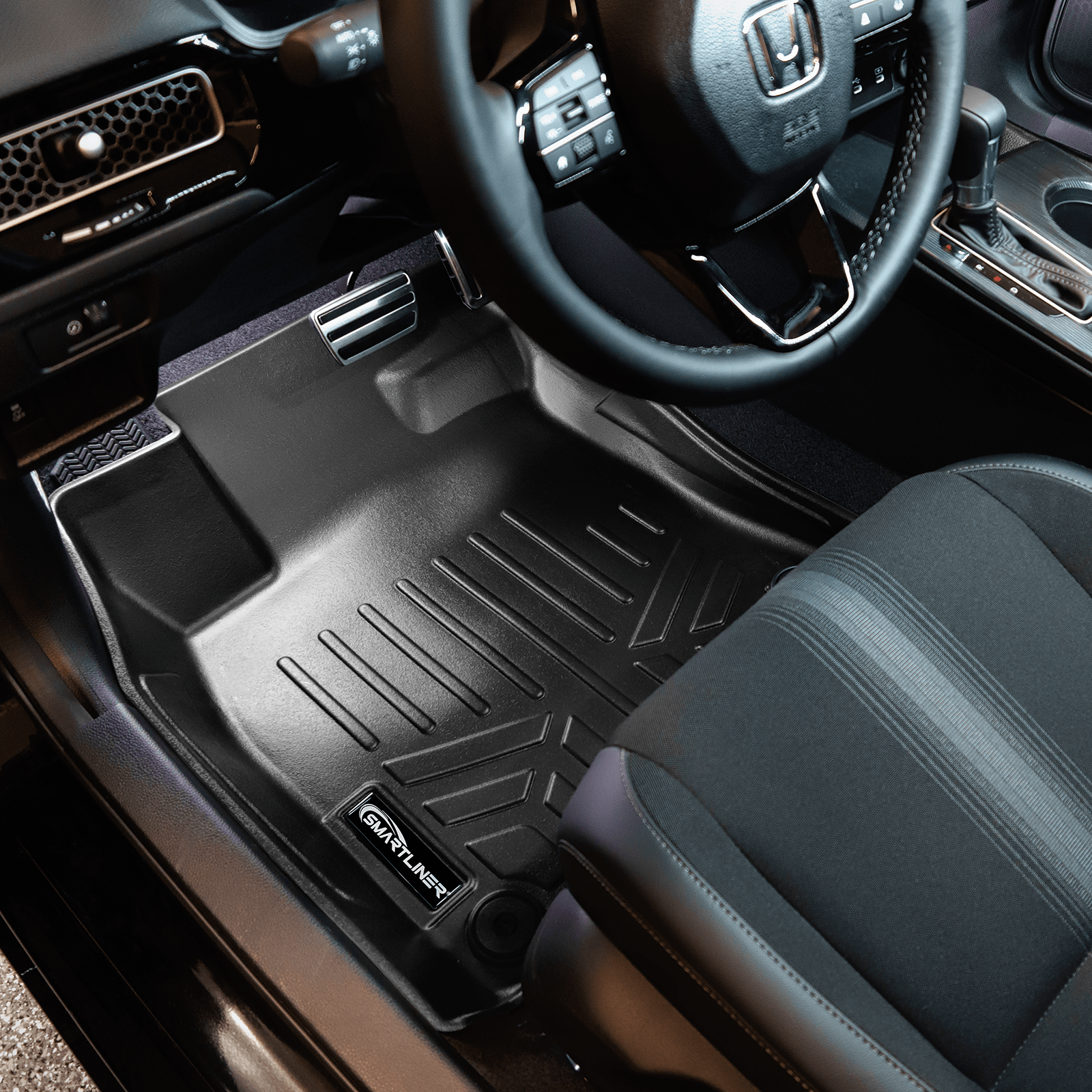 SMARTLINER Floor Liners for 2022-2026 Honda Civic Hatchback/2023-2026 Civic Type R w/o 2nd Row USB Ports