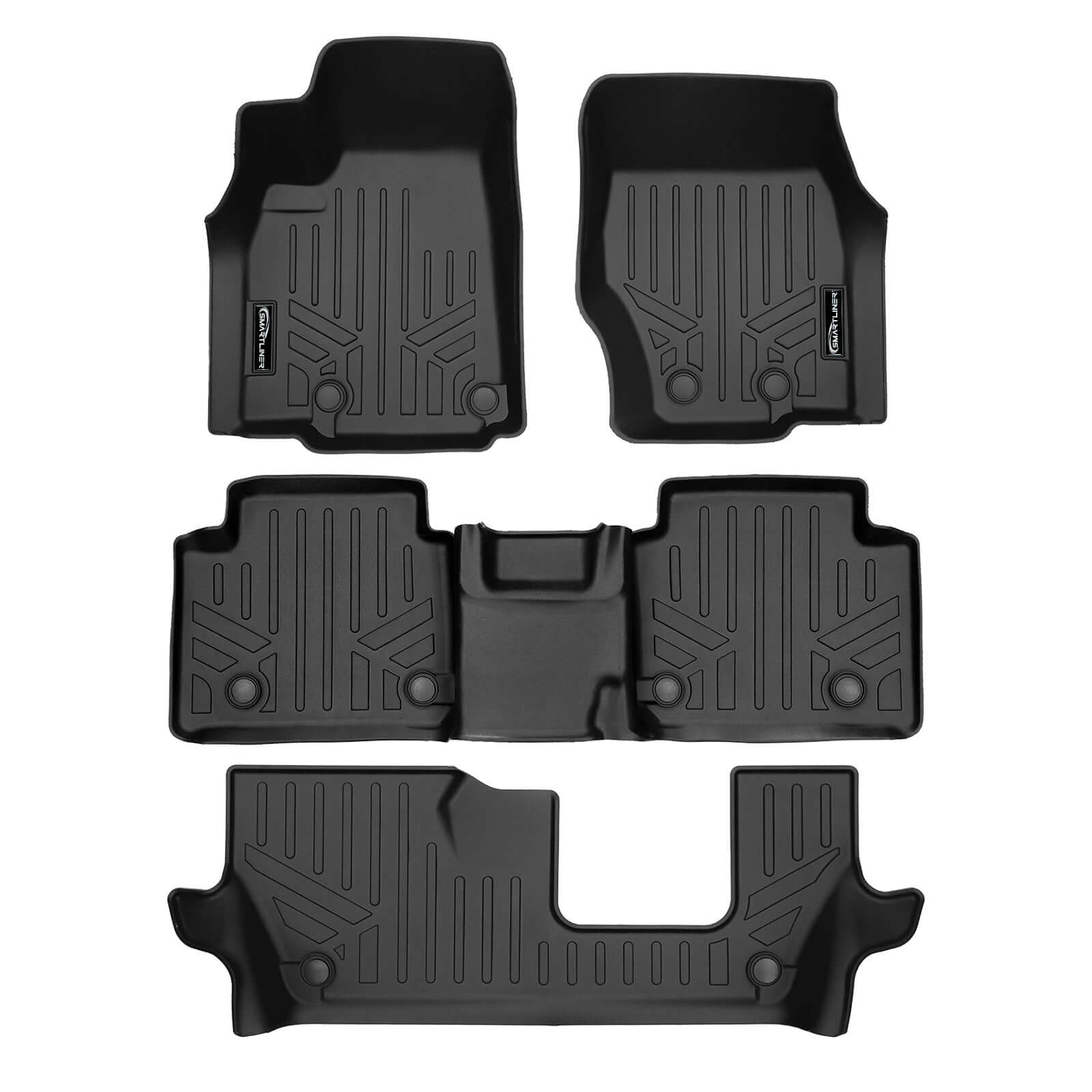 SMARTLINER Floor Liners for 2021-2026 Jeep Grand Cherokee L w/ 2nd Row Bench Seat (No subwoofer)