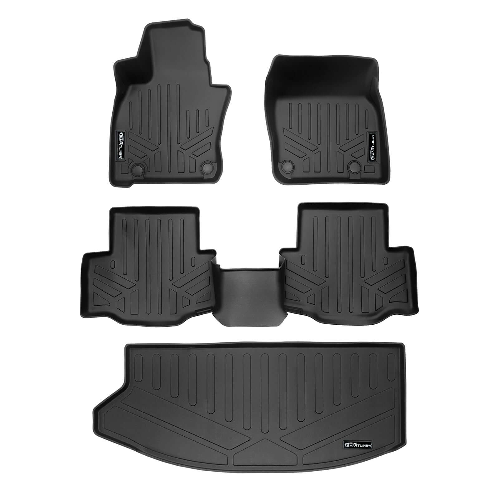 SMARTLINER Custom Fit Floor Liners For 2024-2025 Mazda CX-90 Plug-In Hybrid (Only Fits 2nd Row Bucket Seats With Center Console)