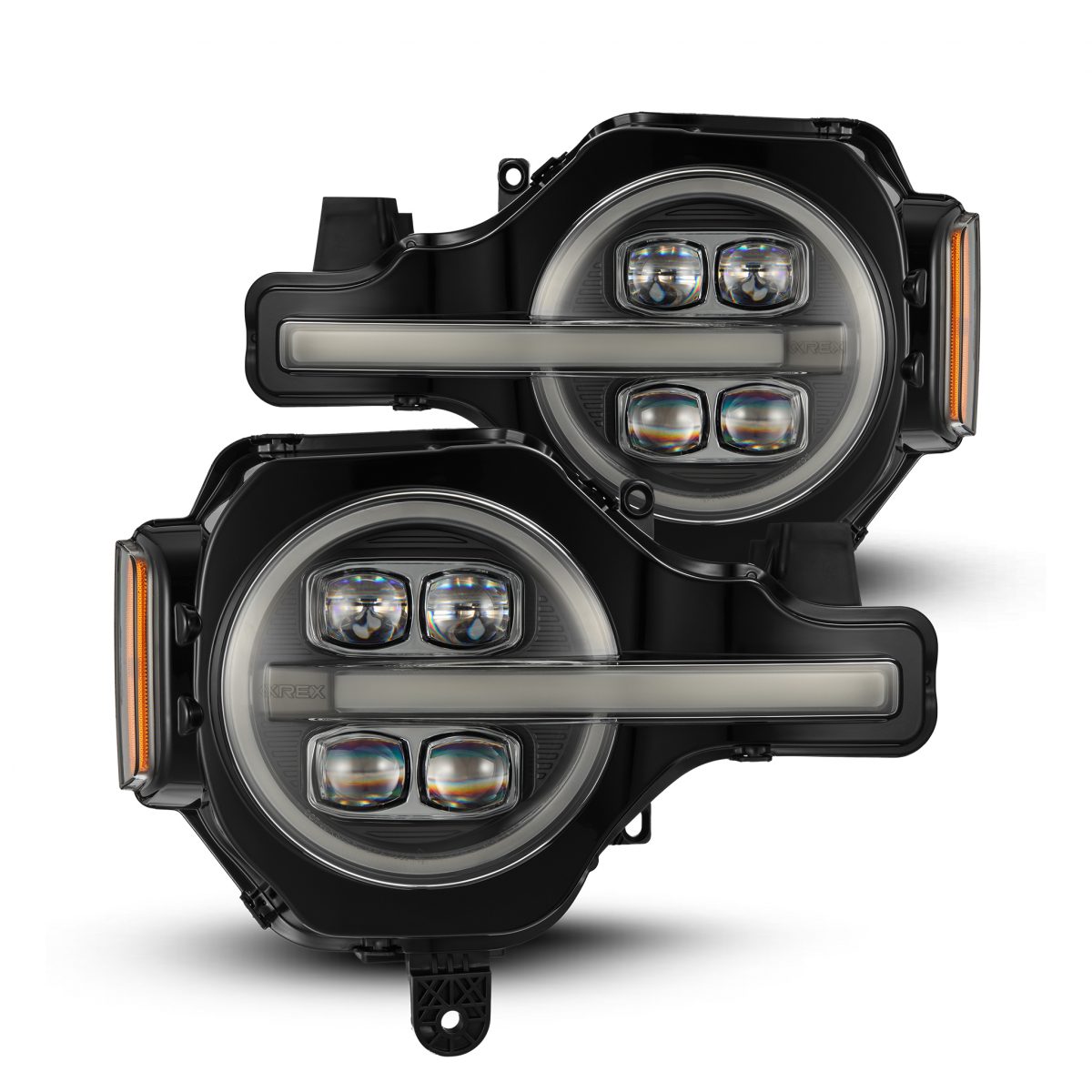 AlphaRex 21-23 Ford Bronco / 22-23 Bronco Raptor NOVA-Series LED Projector Headlights Black