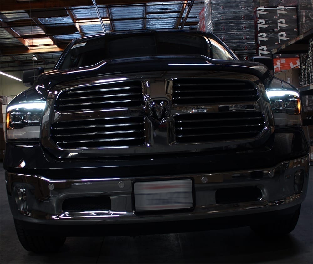 AlphaRex 09-18 Ram Truck LUXX-Series LED Projector Headlights Black