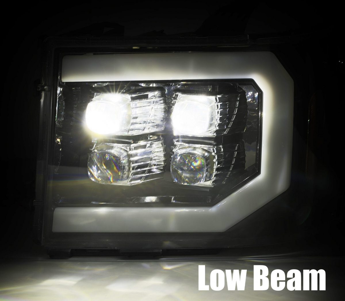 AlphaRex 07-13 GMC Sierra NOVA-Series LED Projector Headlights Black
