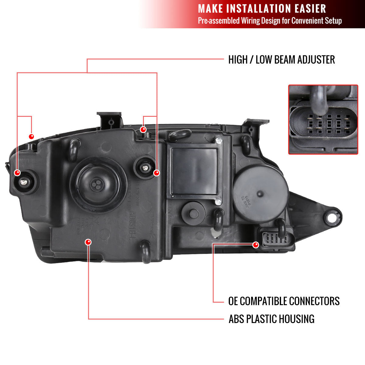 Spec-D 99-06 Audi TT LED Bar Projector Headlights Chrome/Smoked