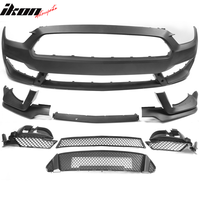 2015-2016Â Ford Mustang GT350 Black Front Rear Bumper Conversion PP
